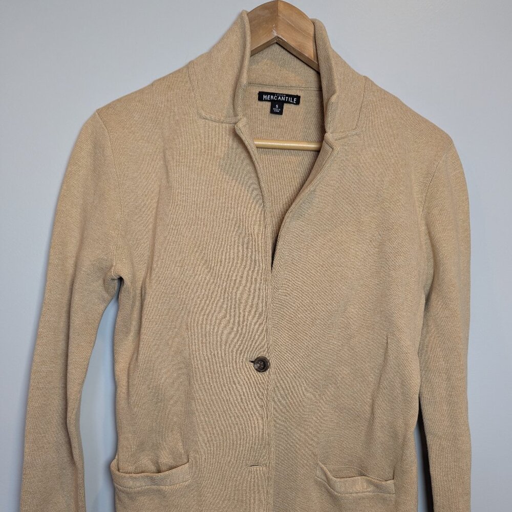 J.Crew Mercantile Women's Size S Camel Brown Sweater Blazer Button Jacket - Picture 1 of 8